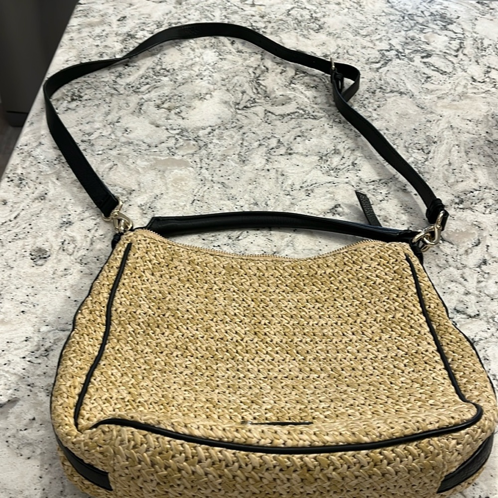 EUC Kate Spade straw and leather handbag